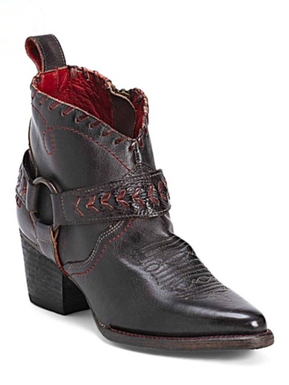 BED/STU Tania Booties Black/red